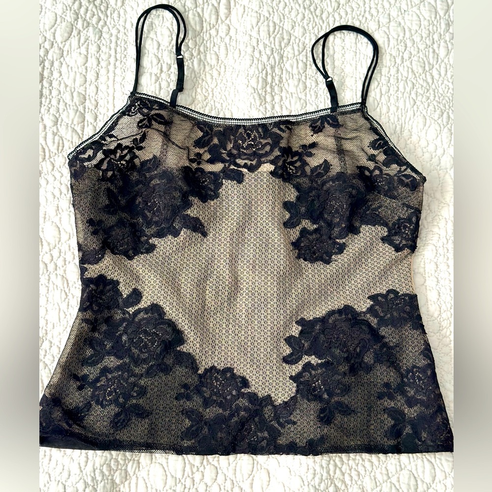 La Perla Black and Cream Lace Camisole